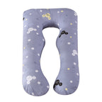 Printed U-shaped maternity pillow with lumbar support for side sleeping