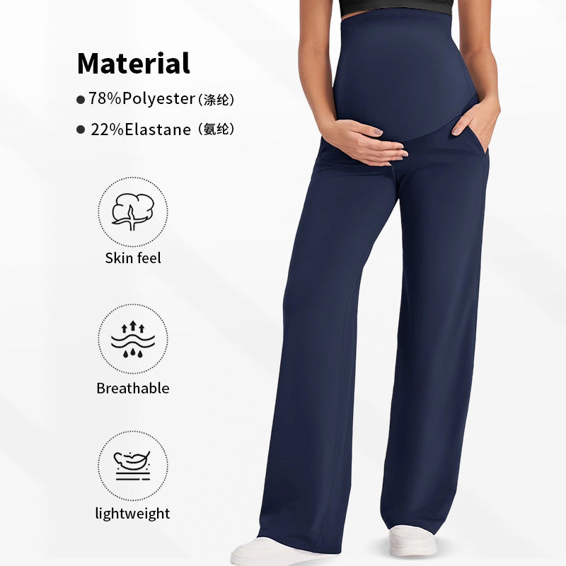 Super high-elastic maternity yoga wide-leg pants