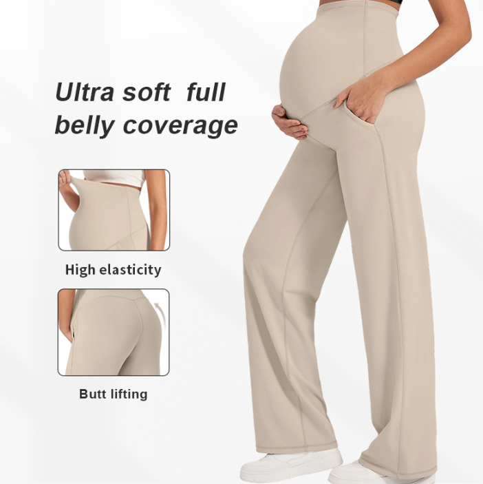 Super high-elastic maternity yoga wide-leg pants