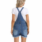 Maternity Denim Overalls Shorts