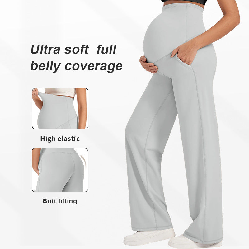 Super high-elastic maternity yoga wide-leg pants