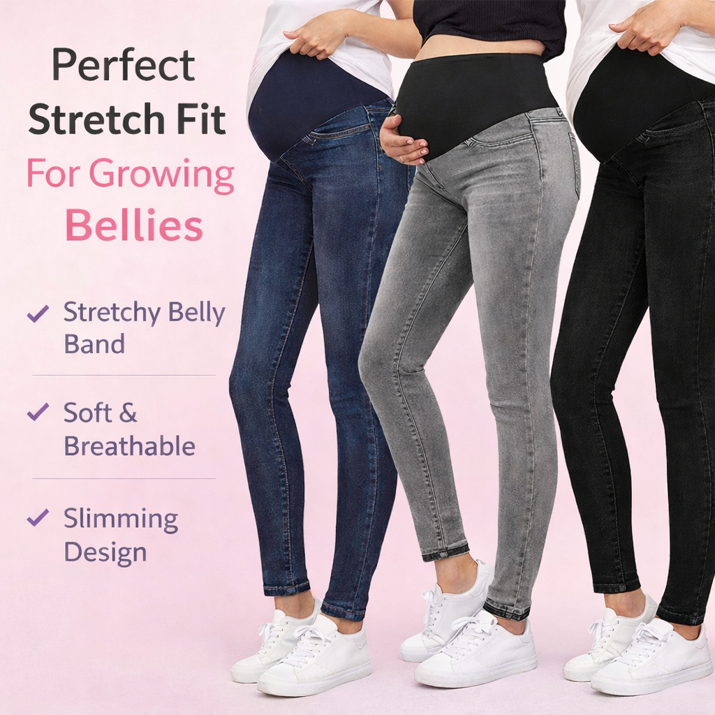 Maternity High-Waisted Stretch Denim Pants