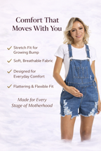 Maternity Denim Overalls Shorts