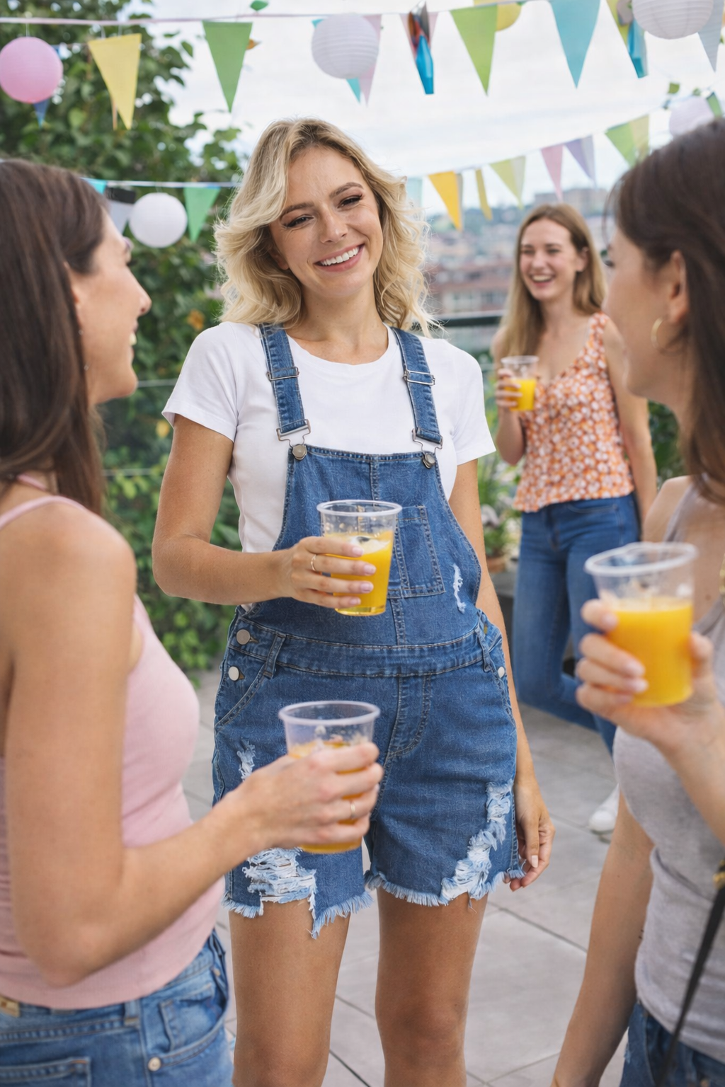 Maternity Denim Overalls Shorts