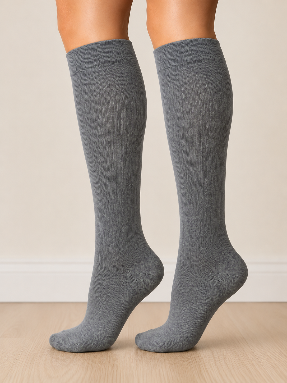 Solid Color Sports Compression Socks for Running and Nursing
