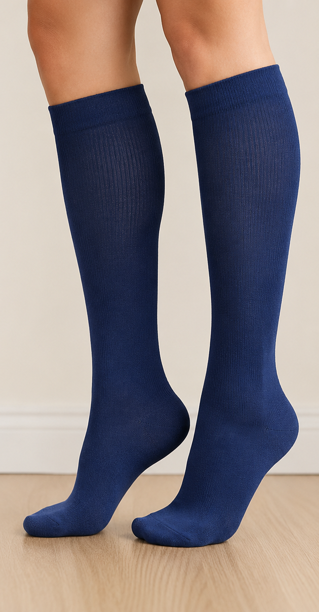 Solid Color Sports Compression Socks for Running and Nursing