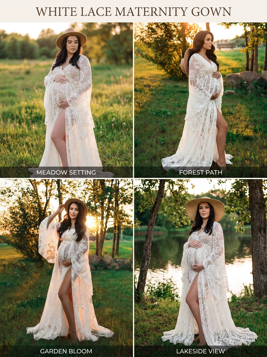 Maternity photography floor-length dress
