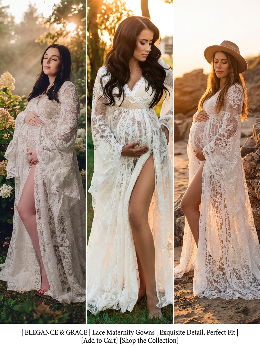 Maternity photography floor-length dress