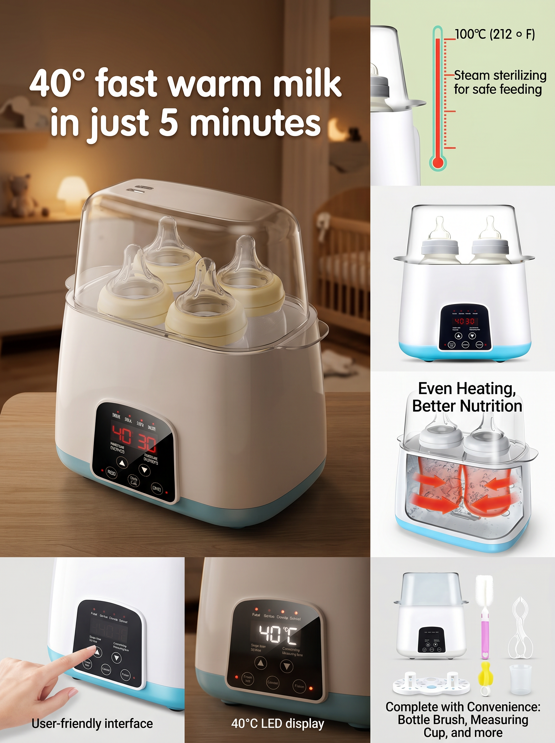 Multi Function Baby Bottle Sterilizer and Milk Warmer
