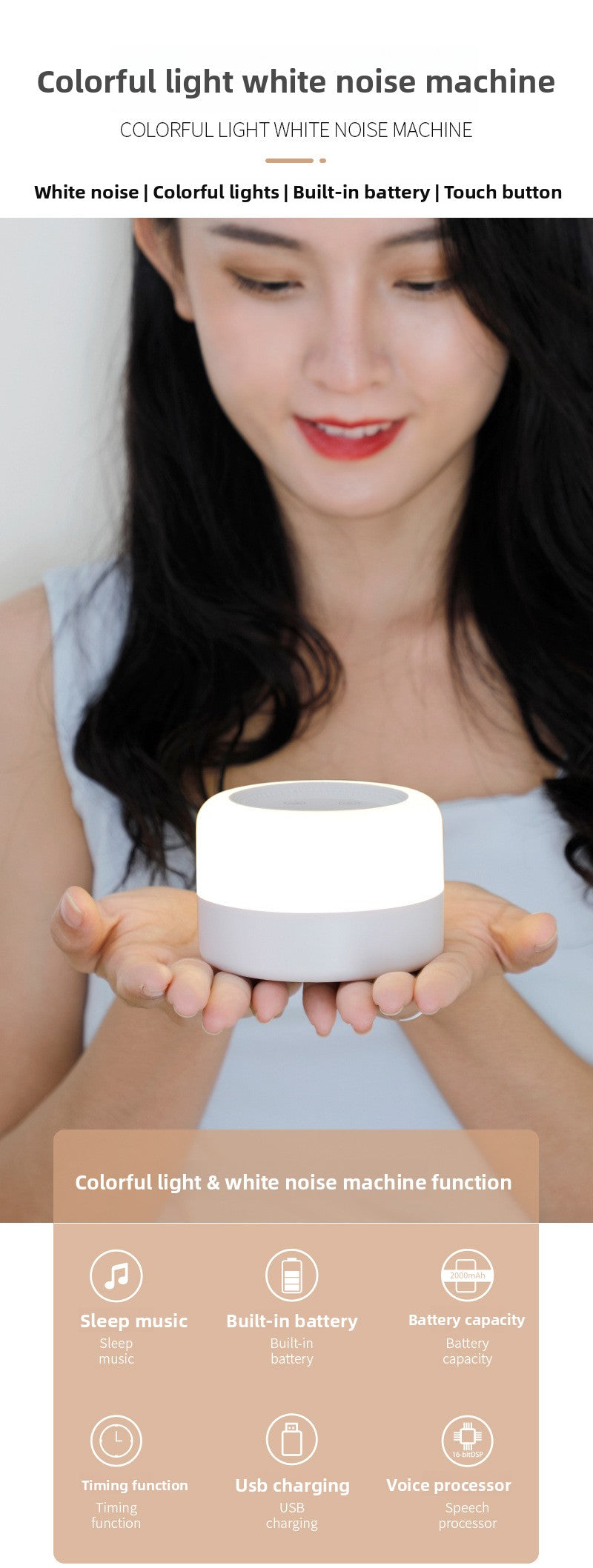 Sleep Aid Device with White Noise Generator