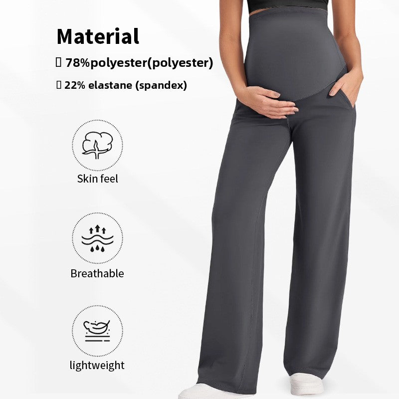 Super high-elastic maternity yoga wide-leg pants