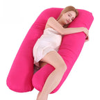 Printed U-shaped maternity pillow with lumbar support for side sleeping